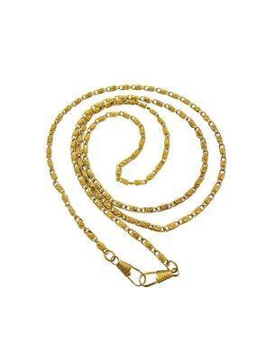 Gold Tone Long Chain Necklace Minimalist Layering Statement Jewelry With Intrica